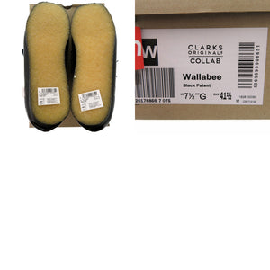 未使用品 シュプリーム Clarks クラークス コラボ Wallabee ワラビー ブーツ パテントレザー ブラック 1021【中古】Supreme