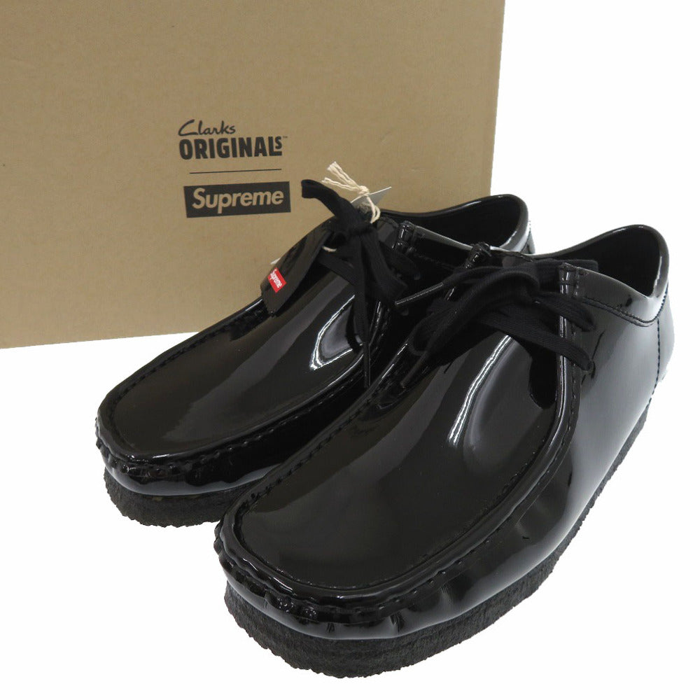 未使用品 シュプリーム Clarks クラークス コラボ Wallabee ワラビー ブーツ パテントレザー ブラック 1021【中古】Supreme