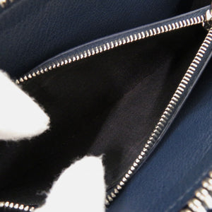 美品 バレンシアガ カーフレザー ネイビー 長財布 1024【中古】BALENCIAGA