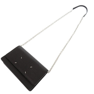未使用品 メゾン マルジェラ 4ステッチ SA3UI0008 レザー ブラック チェーンウォレット 長財布 ショルダーバッグ 黒 1026【中古】Maison Margiela