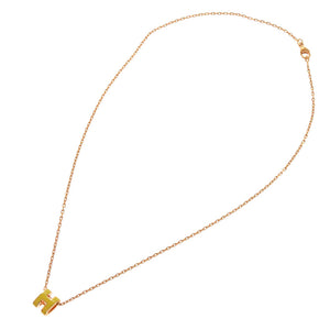 新品同様 エルメス ミニポップアッシュH イエロー ローズゴールド金具 ネックレス アクセサリー 1027 【中古】 HERMES