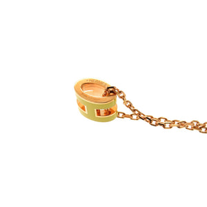 新品同様 エルメス ミニポップアッシュH イエロー ローズゴールド金具 ネックレス アクセサリー 1027 【中古】 HERMES