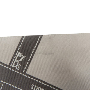 エルメス ツイリー ボルデュック リボン柄 シルク グレー スカーフ 1029【中古】HERMES