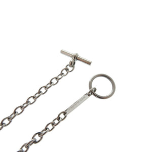 美品 エルメス カルーゼル メタル バッファローホーン メタル シルバー ブラック ブラウン ネックレス 1054【中古】HERMES