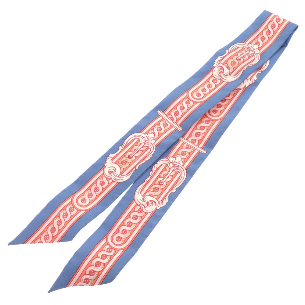エルメス ツイリー ブリッド ドゥ クール ブルージーン ローズ ホワイト スカーフ 1056 【中古】 HERMES