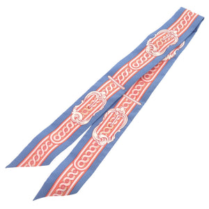 エルメス ツイリー ブリッド ドゥ クール ブルージーン ローズ ホワイト スカーフ 1056 【中古】 HERMES