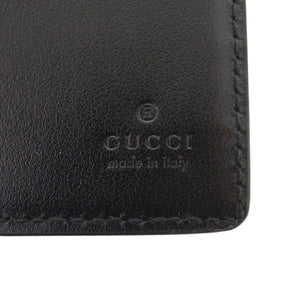 美品 グッチ マネークリップ GG 676656 レザー ブラック 二つ折り財布 黒 1075【中古】GUCCI