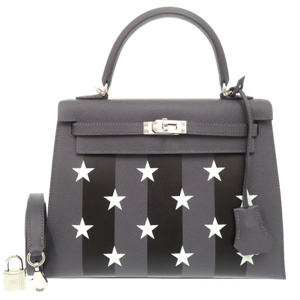 未使用 エルメス ケリー25 カザックエトワール 外縫い ヴォーエプソン ヴォータデラクト シェーブル アルドワーズ ブラック ヴェールペパーミント シルバー金具 W刻印(2024年製) 1120 【中古】 HERMES ケリーカザックエトワール ケリーカザック