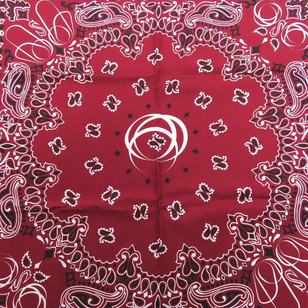 新品同様 カルティエ サカイ コラボ ペイズリー柄 スカーフ バンダナ チトセアベ TRINITY CHITOSE ABE シルク バーガンディー 1124【中古】Cartier