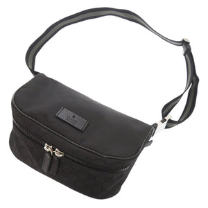 新品同様 グッチ GG 449182 ナイロン ブラック ウエストバッグ 黒 1127【中古】GUCCI