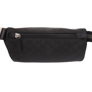新品同様 グッチ GG 449182 ナイロン ブラック ウエストバッグ 黒 1127【中古】GUCCI