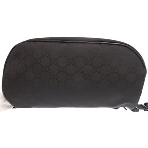 新品同様 グッチ GG 449182 ナイロン ブラック ウエストバッグ 黒 1127【中古】GUCCI