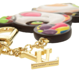 未使用品 ルイ ヴィトン LV × TM キーホルダー スーパーフラット 村上隆コラボ M02467 メタル レザー マルチカラー キーホルダー LV 1131【中古】LOUIS VUITTON