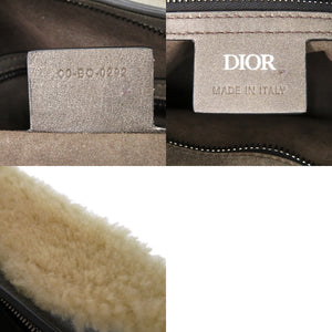 美品 ディオール サドル シアリング 00 BO 0292 ムートン グレー 1145 灰 ショルダーバッグ【中古】Dior