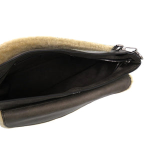 美品 ディオール サドル シアリング 00 BO 0292 ムートン グレー 1145 灰 ショルダーバッグ【中古】Dior