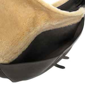 美品 ディオール サドル シアリング 00 BO 0292 ムートン グレー 1145 灰 ショルダーバッグ【中古】Dior