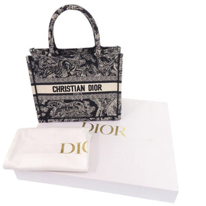 新品同様 クリスチャンディオール ブックトート スモール キャンバス ネイビー トートバック 1159【中古】Christian Dior