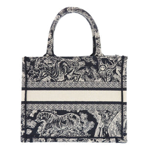 新品同様 クリスチャンディオール ブックトート スモール キャンバス ネイビー トートバック 1159【中古】Christian Dior