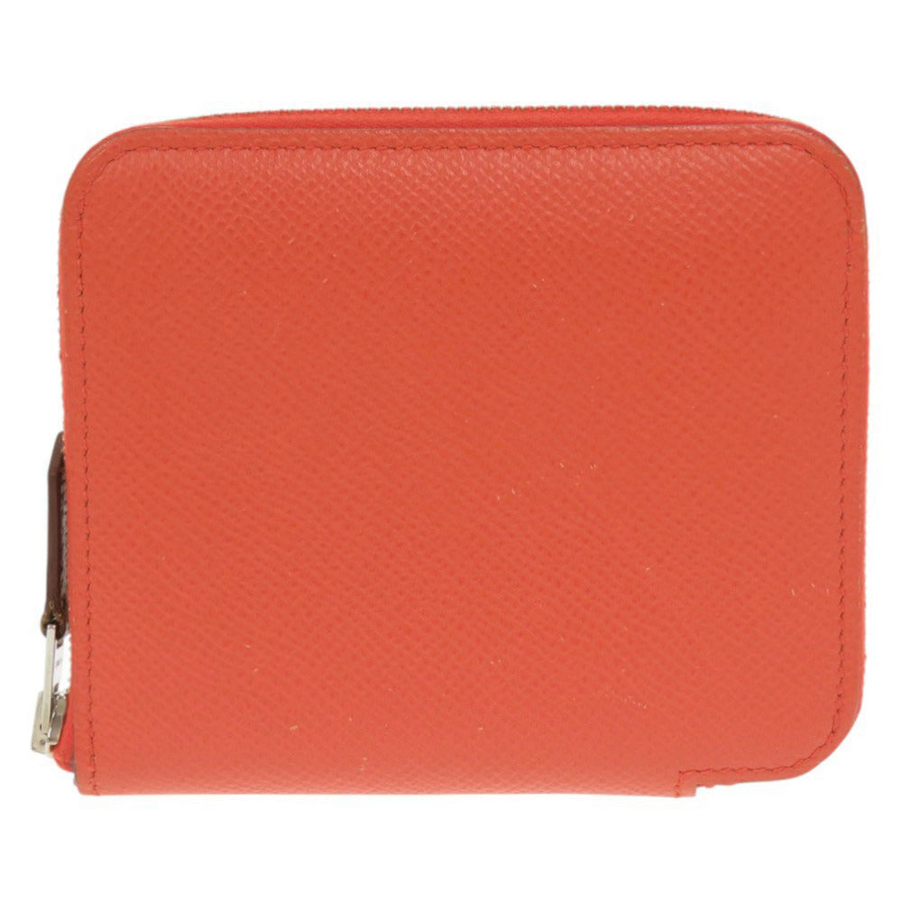 美品 エルメス アザップコンパクト シルクイン ヴォーエプソン シルク ローズジャイプール シルバー金具 Z刻印(2021年製) ラウンドファスナー コインケース 1166【中古】HERMES