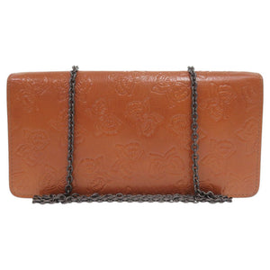 新品同様 ボッテガヴェネタ 蝶 レザー ブラウン チェーンショルダーウォレット ショルダーバッグ 茶 1168【中古】BOTTEGAVENETA