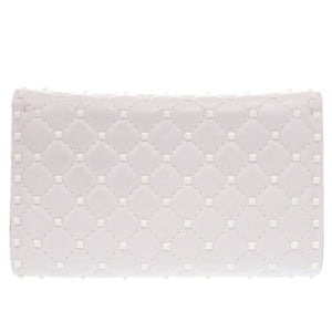 新品同様 ヴァレンティノ ガラヴァーニ ロックスタッズ PW2B0137RVH レザー ホワイト ショルダーバッグ 白 1170【中古】Valentino Garavani