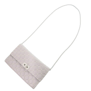 新品同様 ヴァレンティノ ガラヴァーニ ロックスタッズ PW2B0137RVH レザー ホワイト ショルダーバッグ 白 1170【中古】Valentino Garavani