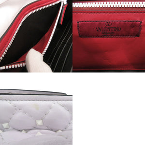 新品同様 ヴァレンティノ ガラヴァーニ ロックスタッズ PW2B0137RVH レザー ホワイト ショルダーバッグ 白 1170【中古】Valentino Garavani