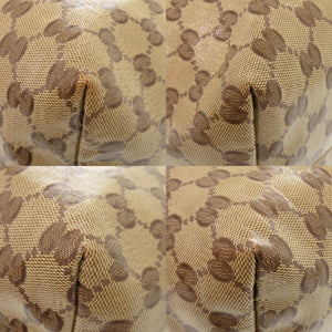 グッチ GGクリスタル バンブータッセルチャーム付き 354665 クリスタルGG レザー ベージュ トートバッグ 1176【中古】GUCCI