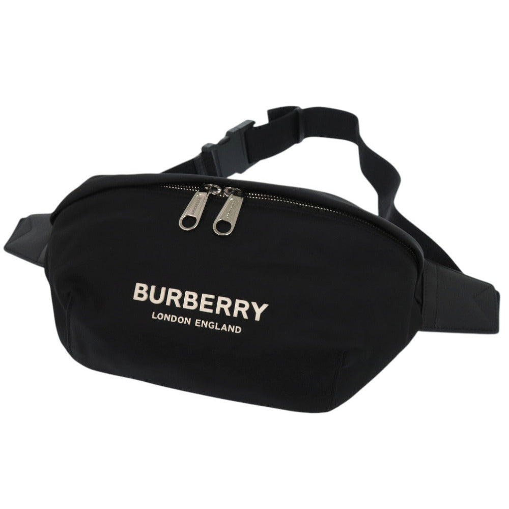 新品同様 バーバリー ボディバッグ ロゴ 8049095 ウエストバッグ ナイロン ブラック 1186【中古】BURBERRY