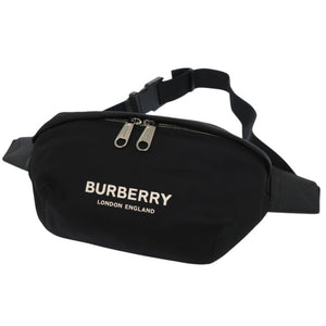 新品同様 バーバリー ボディバッグ ロゴ 8049095 ウエストバッグ ナイロン ブラック 1186【中古】BURBERRY