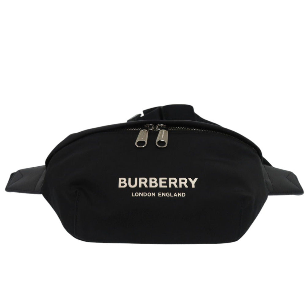 新品同様 バーバリー ボディバッグ ロゴ 8049095 ウエストバッグ ナイロン ブラック 1186【中古】BURBERRY