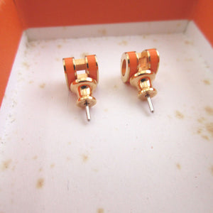 美品 エルメス ポップアッシュミニH ST0292(2022年製) メタル オレンジ ピアス 1188【中古】HERMES