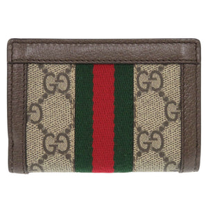 新品同様 グッチ オフィディア 644334 GGスプリームキャンバス レザー ベージュ ブラウン 三つ折り財布 1208【中古】GUCCI