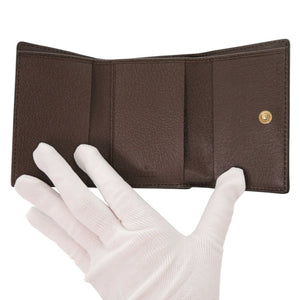 新品同様 グッチ オフィディア 644334 GGスプリームキャンバス レザー ベージュ ブラウン 三つ折り財布 1208【中古】GUCCI