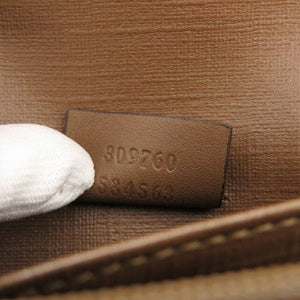 新品同様 グッチ グッチニース GGスプリーム レザー 309760 ベージュ ブラウン 二つ折り長財布 長財布 1209【中古】GUCCI