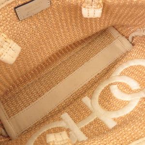 美品 ジミーチュウ ラフィア ベージュ 2WAY ハンドバッグ ショルダーバッグ 1263【中古】JIMMY CHOO