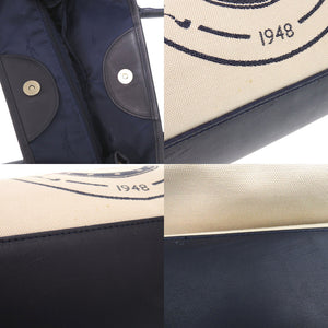 美品 ロンシャン ロゾ 1681643733 キャンバス レザー アイボリー トートバッグ 1279【中古】Longchamp