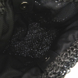 美品 アンテプリマ フラワー ワイヤーバッグ ハンドバッグ ラフィア ワイヤー 装飾 ブラック 1281【中古】ANTEPRIMA