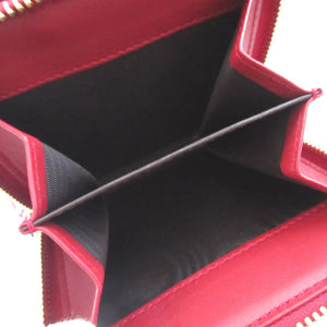 未使用 グッチ マイクログッチシマ 449395 レザー レッド 赤 コンパクトウォレット 3つ折り財布 財布 1298【中古】GUCCI