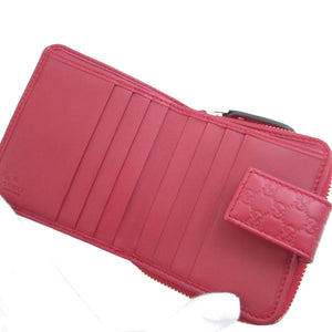 未使用 グッチ マイクログッチシマ 449395 レザー レッド 赤 コンパクトウォレット 3つ折り財布 財布 1298【中古】GUCCI