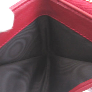 未使用 グッチ マイクログッチシマ 449395 レザー レッド 赤 コンパクトウォレット 3つ折り財布 財布 1298【中古】GUCCI