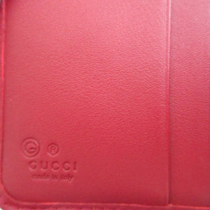 未使用 グッチ マイクログッチシマ 449395 レザー レッド 赤 コンパクトウォレット 3つ折り財布 財布 1298【中古】GUCCI