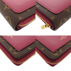 美品 ルイ ヴィトン ポルトフォイユ ルー モノグラム M82377 ICチップ フューシャ 二つ折り財布 LV 1300【中古】LOUIS VUITTON