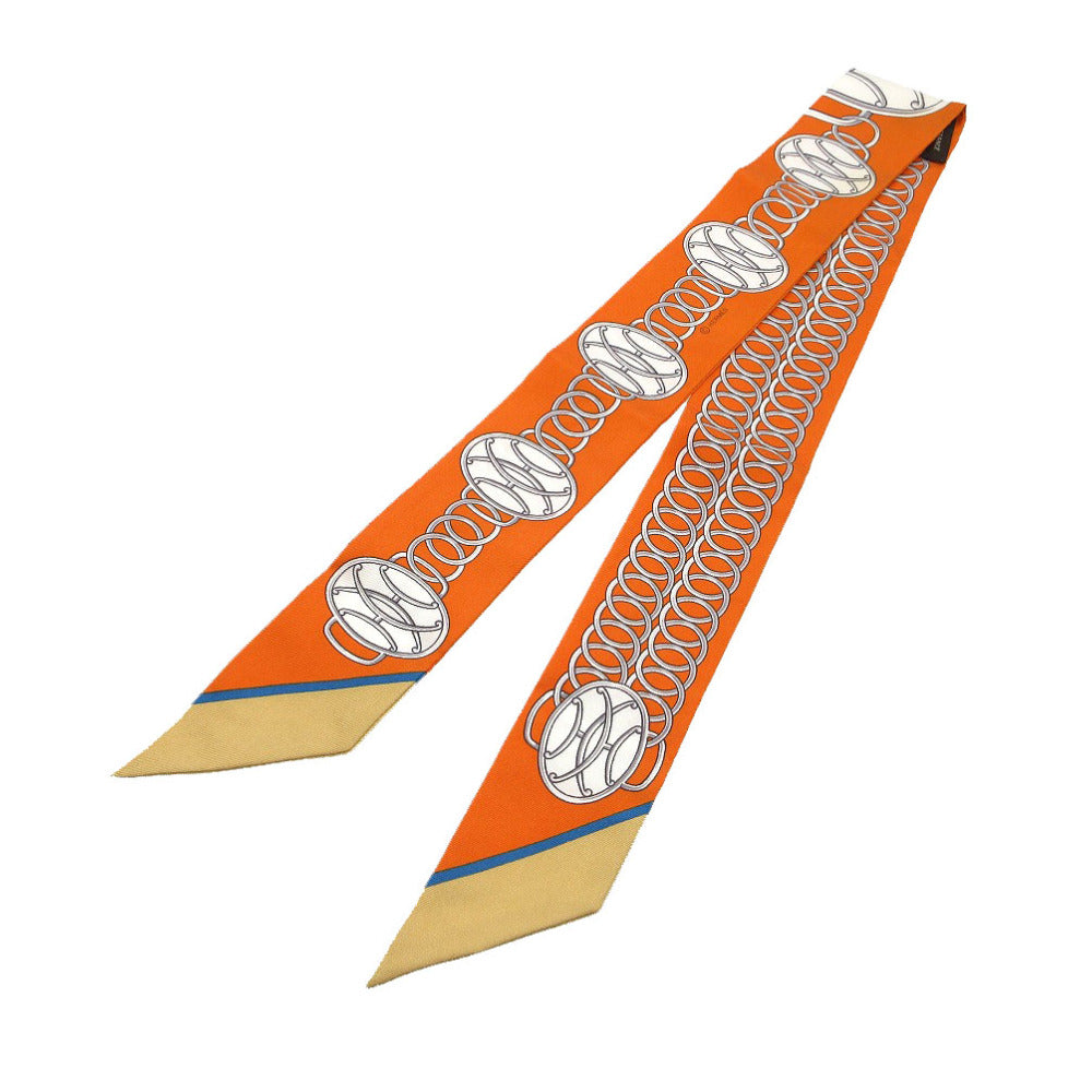 美品 エルメス ツイリー リフト プロフィール スカーフ シルク ポティロン/ベージュ/グリ 1303【中古】HERMES