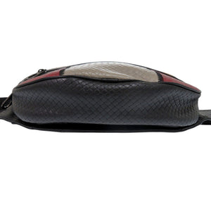 美品 ボッテガヴェネタ マイクロ イントレチャート ボディバッグ レザー ブラック イエロー ウエストバッグ 黒 1313【中古】BOTTEGAVENETA