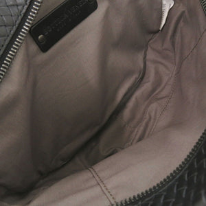 美品 ボッテガヴェネタ マイクロ イントレチャート ボディバッグ レザー ブラック イエロー ウエストバッグ 黒 1313【中古】BOTTEGAVENETA