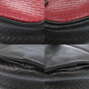 美品 ボッテガヴェネタ マイクロ イントレチャート ボディバッグ レザー ブラック イエロー ウエストバッグ 黒 1313【中古】BOTTEGAVENETA