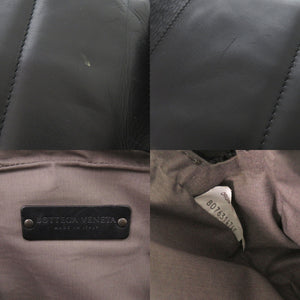 美品 ボッテガヴェネタ マイクロ イントレチャート ボディバッグ レザー ブラック イエロー ウエストバッグ 黒 1313【中古】BOTTEGAVENETA