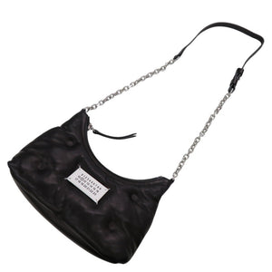 美品 メゾン マルジェラ グラムスラム ホーボー マイクロ チェーンショルダーバッグ  GLAM SLAM HOBO MICRO クロスボディ 肩掛け レザー ブラック 1320【中古】Maison Margiela