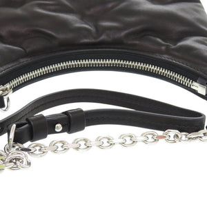 美品 メゾン マルジェラ グラムスラム ホーボー マイクロ チェーンショルダーバッグ  GLAM SLAM HOBO MICRO クロスボディ 肩掛け レザー ブラック 1320【中古】Maison Margiela